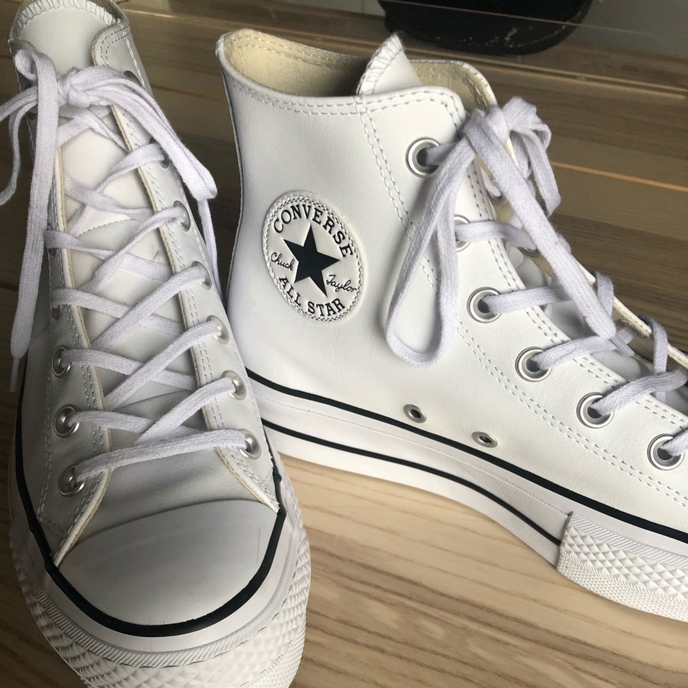 Platform leather converse